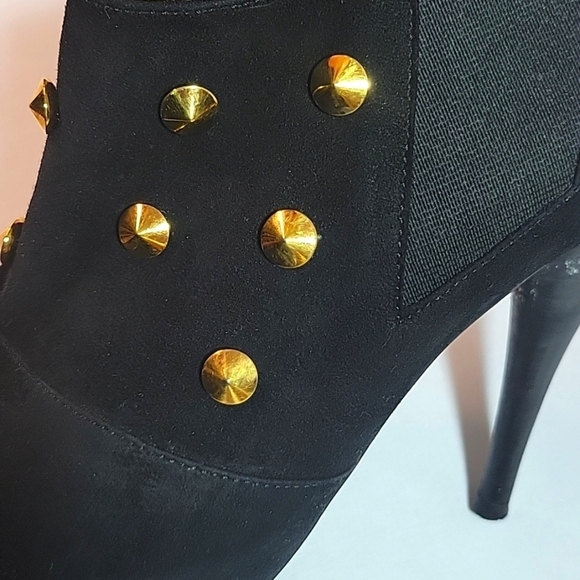 Fendi Black Suede Leather Ankle Platform Pumps Size 36 - Picture 6 of 11